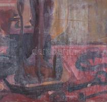 Basch Edit (1895-1980): Álló női akt (Vázlat). Olaj, vászon, jelzés nélkül. Hátoldalán Magyar Nemzet...