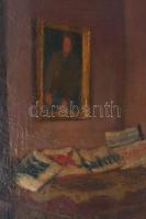 Palcsó Dezső (1887-1966): Szobarészlet festményekkel, 1956. Olaj, vászon, jelezve balra lent. Proven...