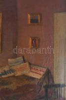 Palcsó Dezső (1887-1966): Szobarészlet festményekkel, 1956. Olaj, vászon, jelezve balra lent. Proven...