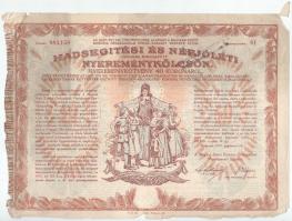 1917. Budapest "Hadsegítési és Népjóléti nyereménykölcsön" nyereménykötvény 40K-ról, szára...