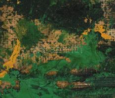 Wagner János (1936-2022): Kert (Éjszakai történet). Olaj, vászon, jelezve jobbra lent: Wagner. Hátol...