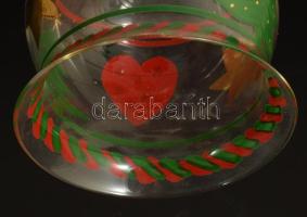 Zománcfestett mécsestartó és csengő, hibátlan, m: 10 cm alatt