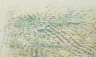 Wagner János (1936-2022): Vízgyűrűk. Akril, fa, jelezve jobbra lent: Wagner. Hátoldalán autográf fel...