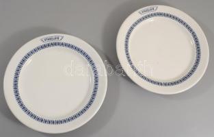 Alföldi utasellátó 2 darab tányér, jelzett, kopással, d: 19,5 cm