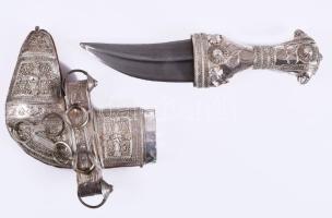 Dísz kindzsál, ezüsttartalmú szerelékkel, h: 19 cm