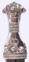Dísz kindzsál, ezüsttartalmú szerelékkel, h: 19 cm