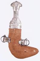 Dísz kindzsál, ezüsttartalmú szerelékkel, h: 19 cm