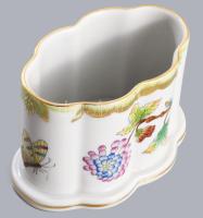 Herendi Viktória mintás cigarettatartó. Jelzett, kézzel festett, hibátlan, 9x6 cm