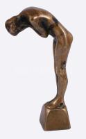 Szecessziós bronz figurális pecsételő, AL monogrammal, m: 8,5 cm