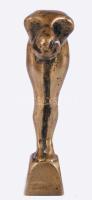 Szecessziós bronz figurális pecsételő, AL monogrammal, m: 8,5 cm