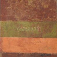 Wagner János (1936-2022): Ősz (cím nélkül). Akril, karton, fára kasírozva, jelezve jobbra lent: Wagn...