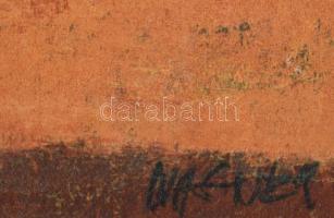 Wagner János (1936-2022): Ősz (cím nélkül). Akril, karton, fára kasírozva, jelezve jobbra lent: Wagn...