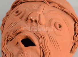 Férfi arc kerámia falidísz, 21x16 cm