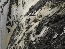 Wagner János (1936-2022): Gomolygás, 2016. Zománcfesték, vegyes technika, műanyag fólia, jelzett a h...