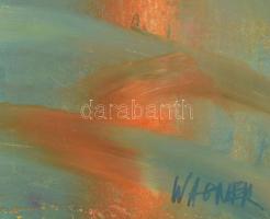 Wagner János (1936-2022): A színek varázsa (cím nélkül). Akril, vászon, jelezve jobbra lent: Wagner....