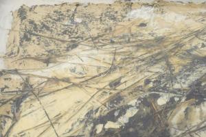 Wagner János (1936-2022): Lecsurgás. Akril, szalma, merített papír, jelezve jobbra lent: Wagner Jáno...