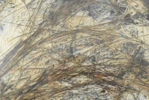 Wagner János (1936-2022): Lecsurgás. Akril, szalma, merített papír, jelezve jobbra lent: Wagner Jáno...