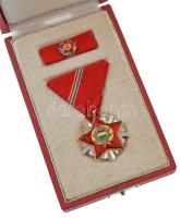 1966. "Szocialista Hazáért Érdemrend" műgyantás, ezüstözött bronz kitüntetés mellszalaggal, szalagsávval, miniatűrrel, eredeti dísztokban T:AU NMK: 711.