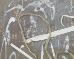 Wagner János (1936-2022): Játék, 2018. Kötözófonal, vegyes technika, papír, jelzett a hátoldalán: Wa...