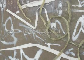 Wagner János (1936-2022): Játék, 2018. Kötözófonal, vegyes technika, papír, jelzett a hátoldalán: Wa...