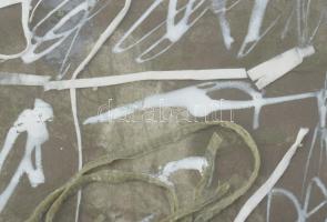 Wagner János (1936-2022): Játék, 2018. Kötözófonal, vegyes technika, papír, jelzett a hátoldalán: Wa...