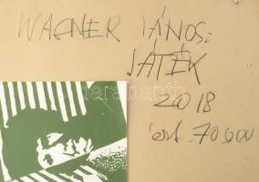 Wagner János (1936-2022): Játék, 2018. Kötözófonal, vegyes technika, papír, jelzett a hátoldalán: Wa...