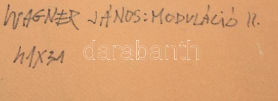 Wagner János (1936-2022): Moduláció II. Akril, karton, farostra kasírozva, jelzett a hátoldalán: Wag...