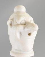 2 darab porcelán humoros fej italkiöntő vég, h: 7,5 cm