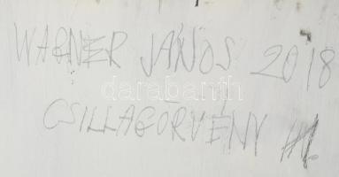Wagner János (1936-2022): Csillagörvény 1, 2018. Vegyes technika, farost, jelzett a hátoldalán: Wagn...