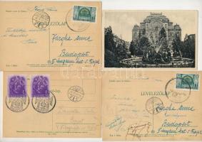 6 db RÉGI képeslap "VISSZATÉRT" bélyegzéssel, közte 3 levelezőlap / 6 pre-1945 postcards + So. Stpl