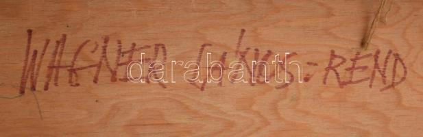 Wagner János (1936-2022): Rend. Akril, vászon, jelezve jobbra lent, hátoldalán autográf felirattal. ...