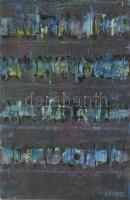 Wagner János (1936-2022): Sorok. Akril, farost, jelezve jobbra lent: Wagner. Hátoldalán autográf felirattal. 69x46 cm. Egészen apró felületi sérülésekkel.