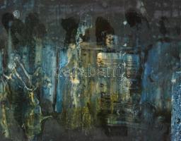 Wagner János (1936-2022): Sorok. Akril, farost, jelezve jobbra lent: Wagner. Hátoldalán autográf fel...