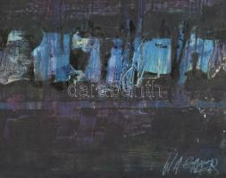 Wagner János (1936-2022): Sorok. Akril, farost, jelezve jobbra lent: Wagner. Hátoldalán autográf fel...