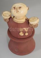 Sarkantyu Judit (1947- ): 3 darab figura. Jelzett, hibátlan, m: 26,5 cm alatt