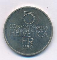 Svájc 1980. 5Fr Cu-Ni "Ferdinand Hodler" T:AU patina Switzerland 1980. 5 Francs Cu-Ni "Ferdinand Hodler" C:AU patina Krause KM#59