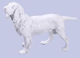 Herendi spániel. Jelzett masszába nyomott jelzéssel, hibátlan, 31x22 cm