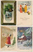 10 db RÉGI motívum képeslap: karácsonyi és újévi üdvözlőlapok, vegyes minőségben / 10 pre-1945 motive postcards: Christmas and New Year greeting cards, in mixed quality