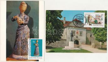 12 db MODERN Carte Maximum (CM) képeslap alkalmi bélyegzésekkel, közte 6 db a Magyar huszárok soroza...