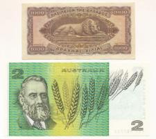 Ausztrália DN(1974-1985) 2$ + Görögország 1953. 1000Dr T:AU-VF 
Australia ND(1974-1985) 2 Dollars +...