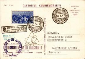 1947 Verona, 8a Giornata Italiana del Francobollo. A. Longato, E. Pollice No. 515. / nyolcadik olasz...