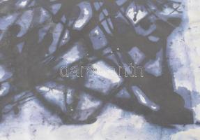 Wagner János (1936-2022): Szövevény (Szárnyak csapkodása). Akril, papír, jelezve balra lent: Wagner....