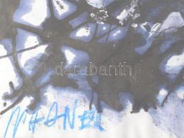 Wagner János (1936-2022): Szövevény (Szárnyak csapkodása). Akril, papír, jelezve balra lent: Wagner....