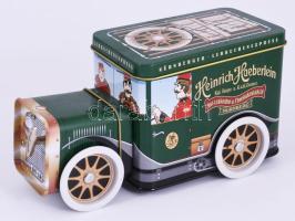 Heinrich Haeberlein fém sütis doboz, zeneszerkezettel, 19x10 cm