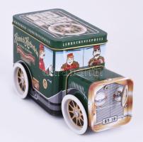 Heinrich Haeberlein fém sütis doboz, zeneszerkezettel, 19x10 cm