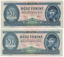 1969. 20Ft (2x) T:F egyik szép papír Adamo F15