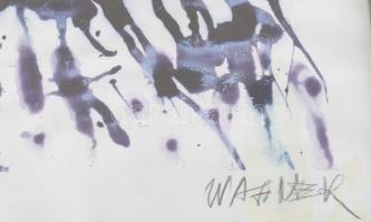 Wagner János (1936-2022): Rajz IV. Tus, papír, jelezve jobbra lent: Wagner. Hátoldalán autográf feli...