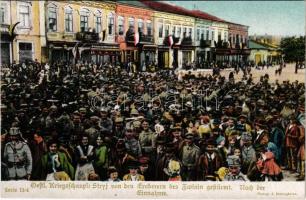 Östl. Kriegsschauplatz. Stryj von den Eroberern des Zwinin gestürmt. Serie 13/4. Ausgabe des Kriegsfürsorgeamtes Wien, Phot. E. Benninghoven / WWI German and Austro-Hungarian K.u.K. military art postcard