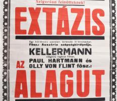 cca 1933-34 Alkotás Mozgó, Bp., Alkotás u. 11. Extázis, Az algút. Színes art deco filmplakát, műsorp...