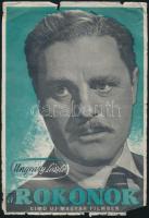 1954 Ungváry László a Rokonok című új magyar filmben, filmplakát, villamosplakát, ofszet, papír, jelzés nélkül, Játékkártyagyár és Nyomda, lapszéli szakadásokkal, hajtásnyomokkal, gyűrődésekkel, kissé foltos, 24x17 cm.